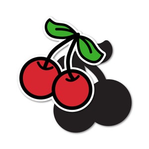 Cherries Contour Cut Magnet | Fruit Cherry Red Fruity Magnets