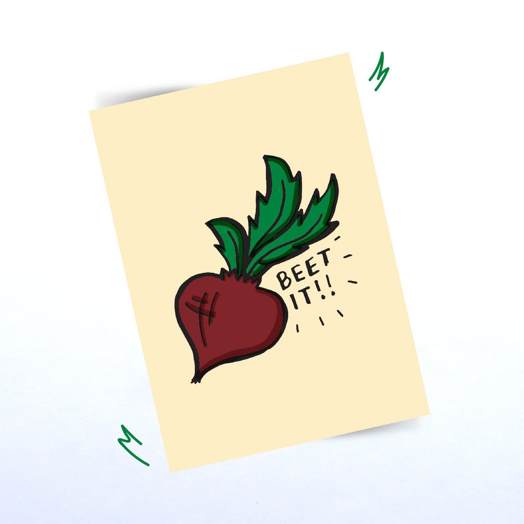 Beet It Card Stock Art Print 5 x7 Etsy France