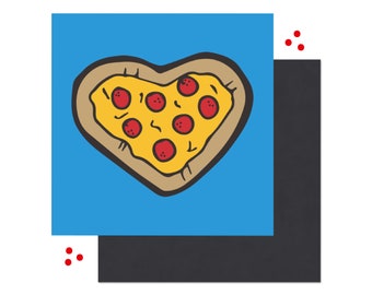 Pizza My Heart Square Magnet 3" or 5" ~ Love Pizzas Food Hearts Cute Indoor/Outdoor