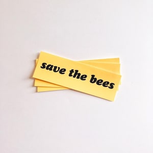 Save the Bees Vinyl Bumper Sticker Decal