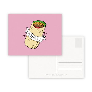 Baerito A2 Double Sided Postcard - Bae Burrito Burritos Love