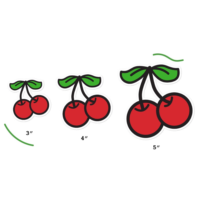 Cherries Vinyl Bumper Sticker Fruit Cherry Red Fruity Stickers image 4