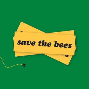 Save the Bees Vinyl Bumper Sticker Decal