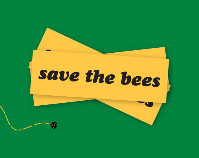 Save the Bees Vinyl Bumper Sticker Decal