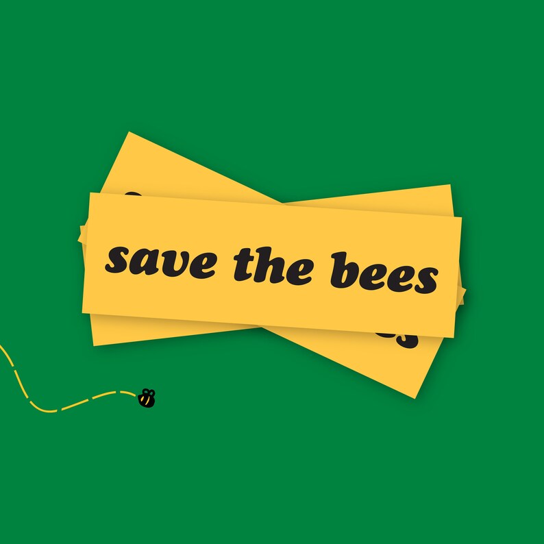 Save the Bees Vinyl Bumper Sticker Decal image 1