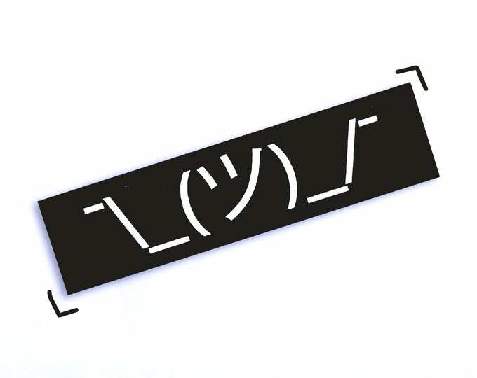 Shrug - Kawaii Emoji Vinyl Sticker - 5.5"x1.5"