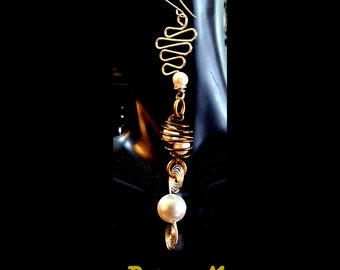 BEING ME  ... drop dangle earring ... pearl jewelry ... handmade jewelry ... handcrafted jewelry ... unique ... jewelry lovers ...