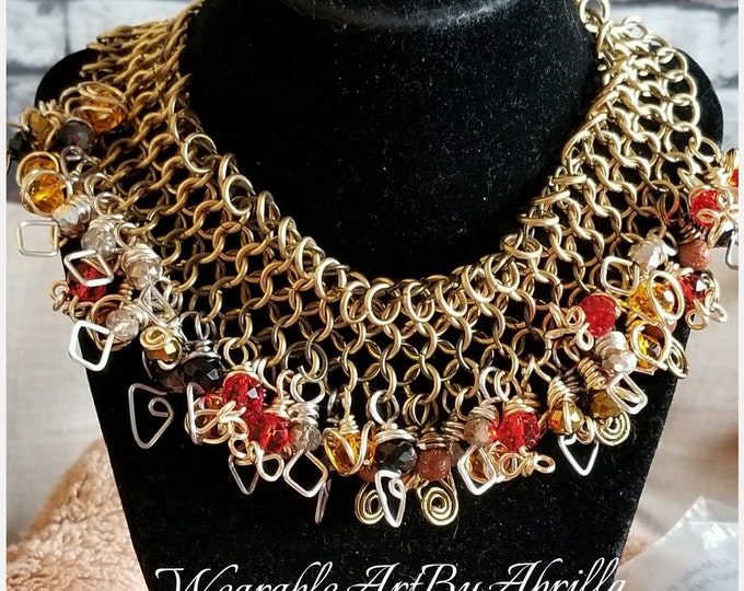 ALL THAT .. jewelry .. chocker  .. necklace  .. charm necklace .. chainmaille .. beaded necklace .. handmade .. custom made