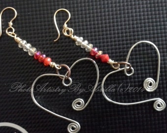 HeartFULL...earrings...hearts...handmade...custom...jewelry...dangle