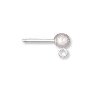 May include: Silver earring finding with a round ball and a small loop.