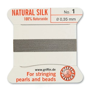 100% Pure Silk Cord by Griffin - More Colours - complete with Needle!