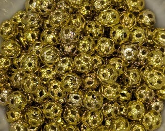 Metal Filigree Beads - Round - G/P - various sizes