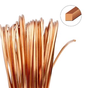 May include: A bundle of copper wire with a square cross-section. The wire is approximately 1.5 mm thick and is ideal for jewellery making or other crafts.