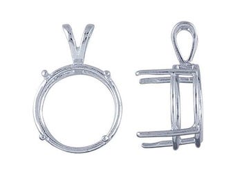 925 ReadySet™ Round Pendant Settings - various sizes