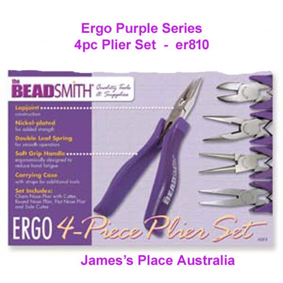 Ergo Series 4 Piece Purple Plier Set With Carrying Case 