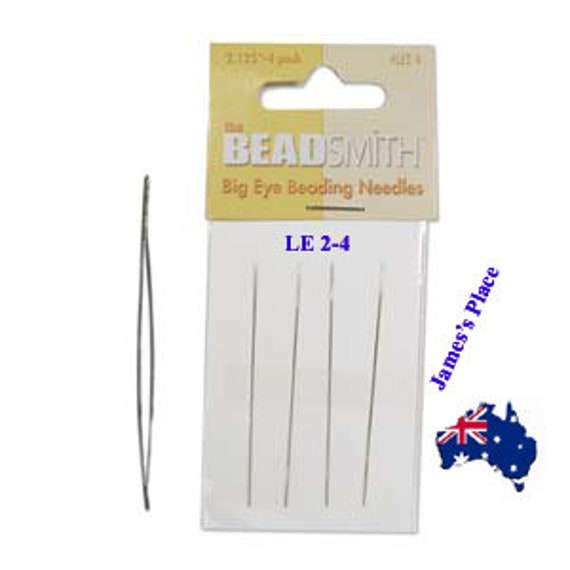 BeadSmith Set of 6 in 4 Sizes BIG EYE Beading Needles - easy to thread