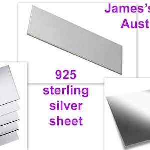 925/999 Pure Sterling Silver Sheet, Blanks, Solid for Metal