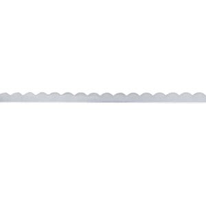 May include: White scalloped trim ribbon. This trim is ideal for adding a touch of elegance to any project.