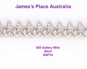 Gallery Wire - 925 Sterling Silver - various styles
