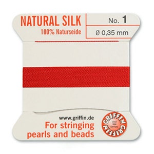 100% Pure Silk Cord by Griffin - More Colours - complete with Needle!