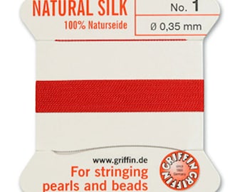 100% Pure Silk Cord by Griffin - More Colours - complete with Needle!