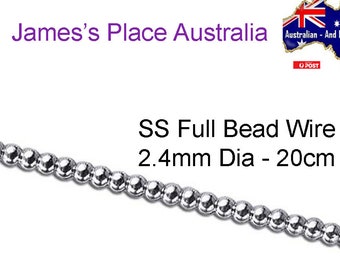 Full Bead Wire - 925 Sterling Silver - various sizes