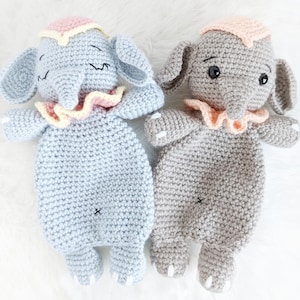 Elephant amigurumi pattern, elephant crochet comforter pattern, downloadable pattern for heirloom handmade gift image 1