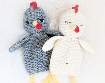 Crochet Chicken Lovey Pattern, Chicken Amigurumi lovey pattern, Crochet Comforter, Chicken theme or farm themed nursery decor farm baby gift