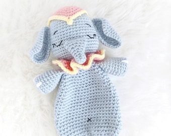 Elephant amigurumi pattern, elephant crochet comforter pattern, downloadable pattern for heirloom handmade gift