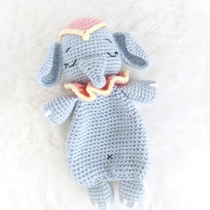 Elephant amigurumi pattern, elephant crochet comforter pattern, downloadable pattern for heirloom handmade gift image 2