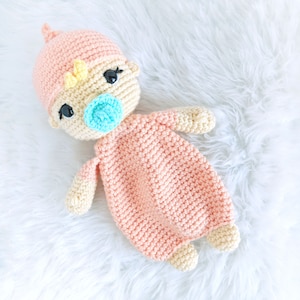 CROCHET LOVEY PATTERN: Baby Doll Lovey Amigurumi Pattern, Crochet Comforter, English Only, Beginner Friendly, Easy to Follow image 2
