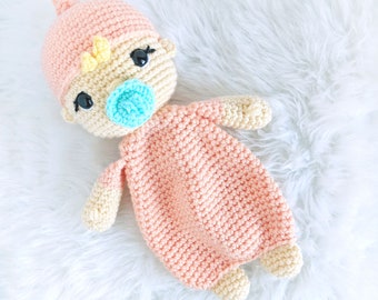 CROCHET LOVEY PATTERN: Baby Doll Lovey Amigurumi Pattern, Crochet Comforter, English Only, Beginner Friendly, Easy to Follow