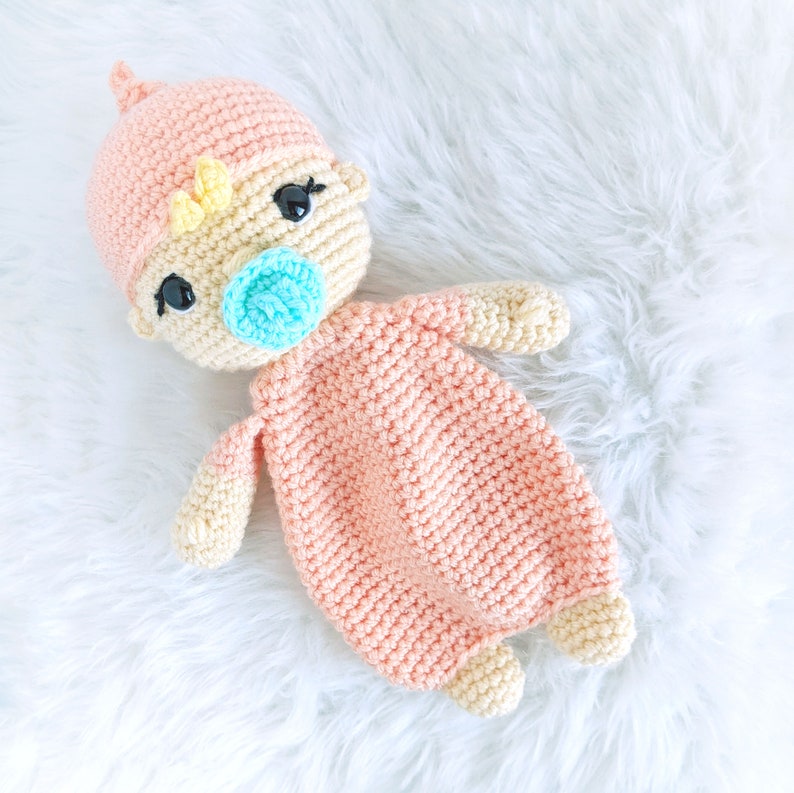 CROCHET LOVEY PATTERN: Baby Doll Lovey Amigurumi Pattern, Crochet Comforter, English Only, Beginner Friendly, Easy to Follow image 2