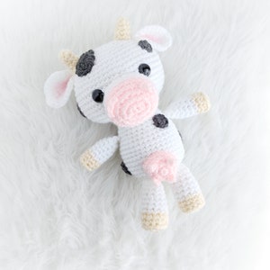 Crochet Cow Amigurumi Pattern, Crochet farm theme pattern, farm baby shower, cow nursery decor, gift for baby