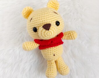 CROCHET POOH PATTERN, Includes Instruction for His Shirt & Honey Pot, Amigurumi Winnie the Pooh Pattern, English only, Beginner Friendly