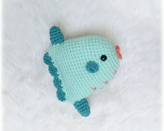 CROCHET FISH PATTERN: Sunfish / Mola Mola Amigurumi Pattern, Written in English, Easy To Follow, Beginner Friendly Project