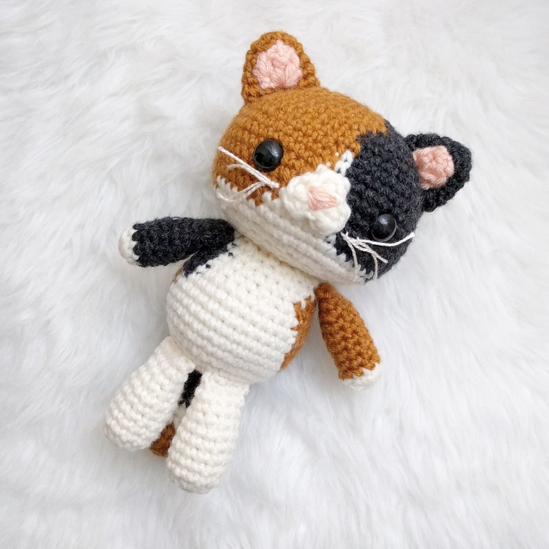 Crochet cat pattern, kitty amigurumi pattern for Siamese, Tabby, Calico & Tuxedo breeds. Cat lover gift, cat nursery theme, crochet kitty image 9