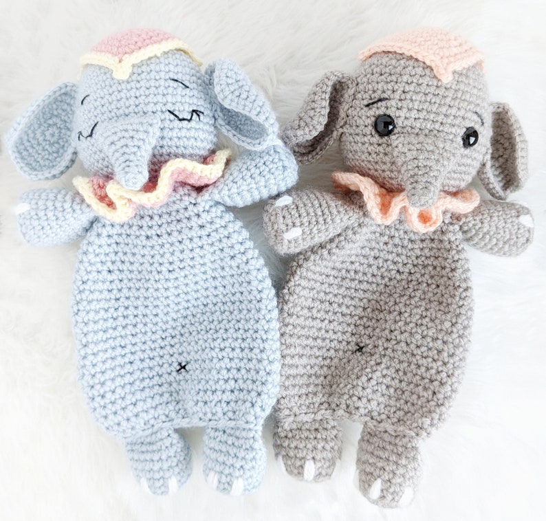 Elephant amigurumi pattern, elephant crochet comforter pattern, downloadable pattern for heirloom handmade gift image 1