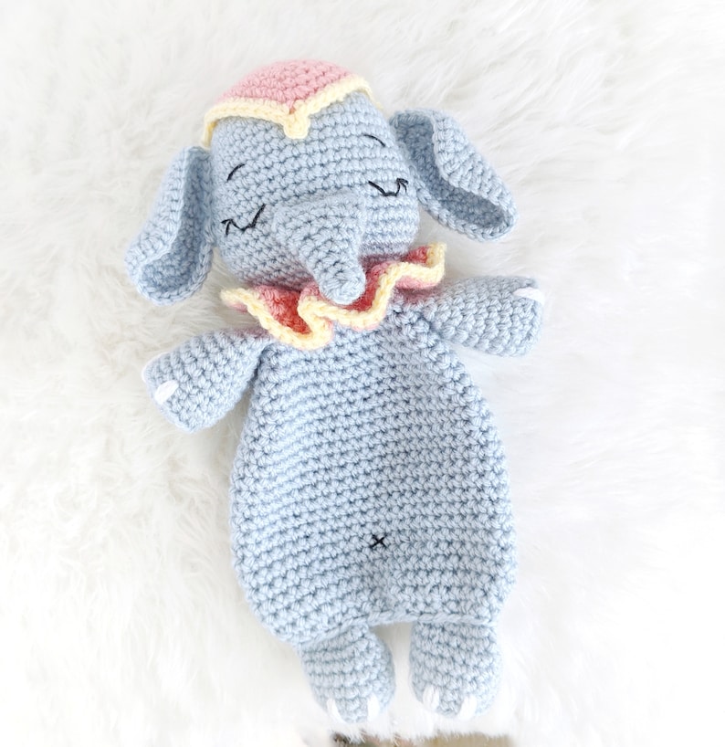 Elephant amigurumi pattern, elephant crochet comforter pattern, downloadable pattern for heirloom handmade gift image 2