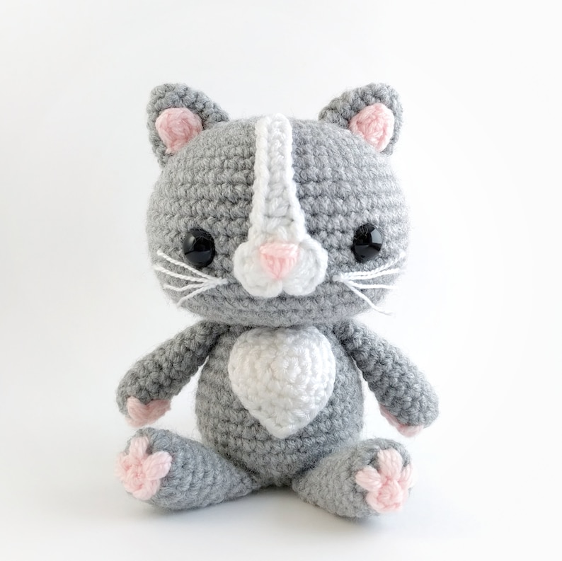 Crochet cat pattern, kitty amigurumi pattern for Siamese, Tabby, Calico & Tuxedo breeds. Cat lover gift, cat nursery theme, crochet kitty image 4