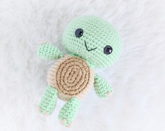 Crochet turtle pattern, tortoise crochet handmade toy, amigurumi turtle downloadable pattern