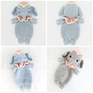 Elephant amigurumi pattern, elephant crochet comforter pattern, downloadable pattern for heirloom handmade gift image 7