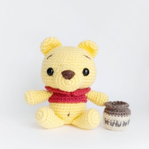 Crochet Winnie the Pooh Pattern: Amigurumi with Shirt & Honey Pot (PDF Pattern)