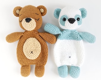 Crochet Bear & Panda Lovey Pattern: Amigurumi Comforter (PDF Pattern)