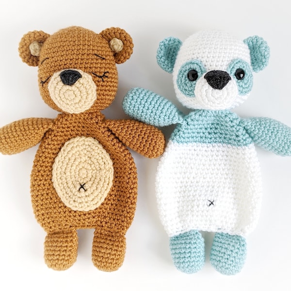 CROCHET LOVEY PATTERN: Bear & Panda Lovey Amigurumi Pattern, Crochet Comforter, English Only, Beginner Friendly, Easy to Follow Pattern