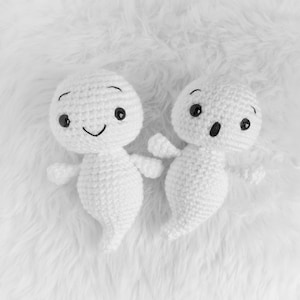 Crochet ghost pattern, Boo Baby mini ghost amigurumi pattern, handmade halloween decoration or creepy cute gift for ghostbusters image 1