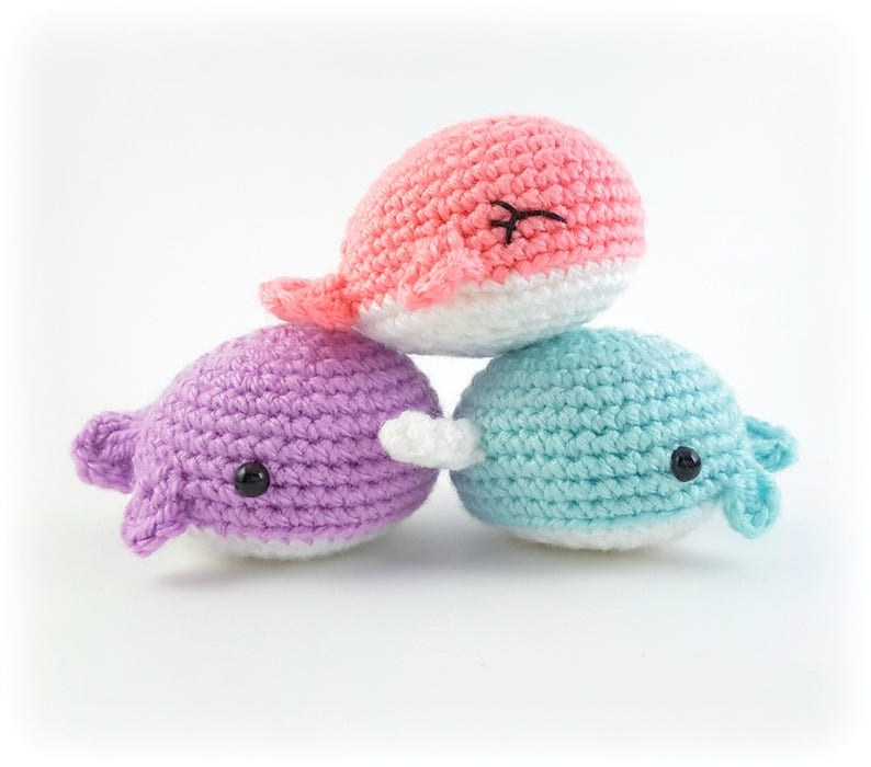 CROCHET WHALE PATTERN: Whale & Narwhal Amigurumi Pattern, English Only, Easy To Follow, Beginner Friendly Project image 1