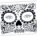 Sugar Skull Temporary Face Tattoo Skull Face Day of the Dead Dia De Los Muertos Calavera
