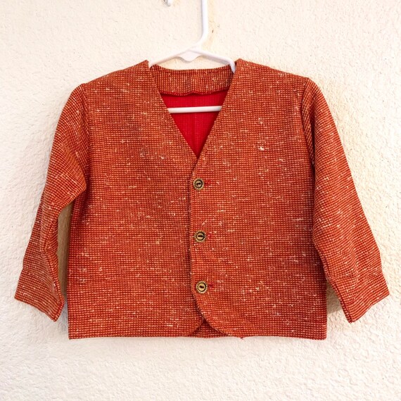 orange button up cardigan