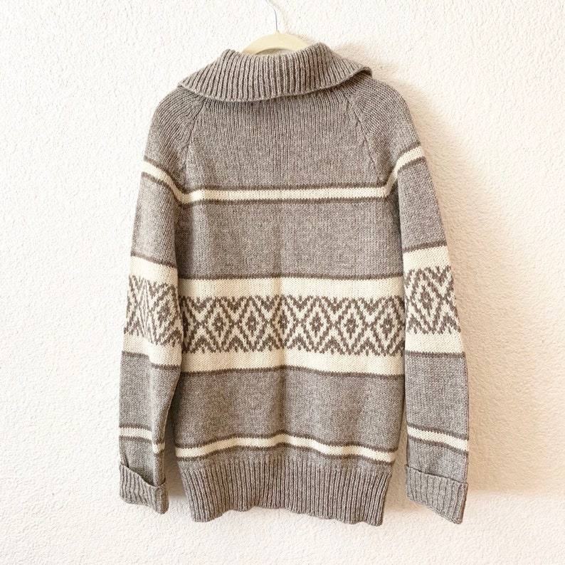 Kauri Kraft Hand Knit New Zealand Pure Wool Full Zip Sweater Coat Collared Womens Small